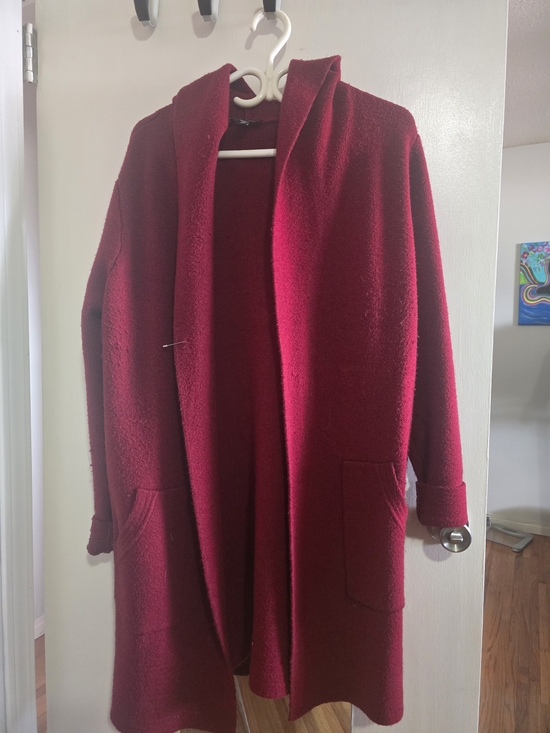 le chateau Jackets & Blazers - Le Chateau Women's Hooded Open-Front Coatigan - Red